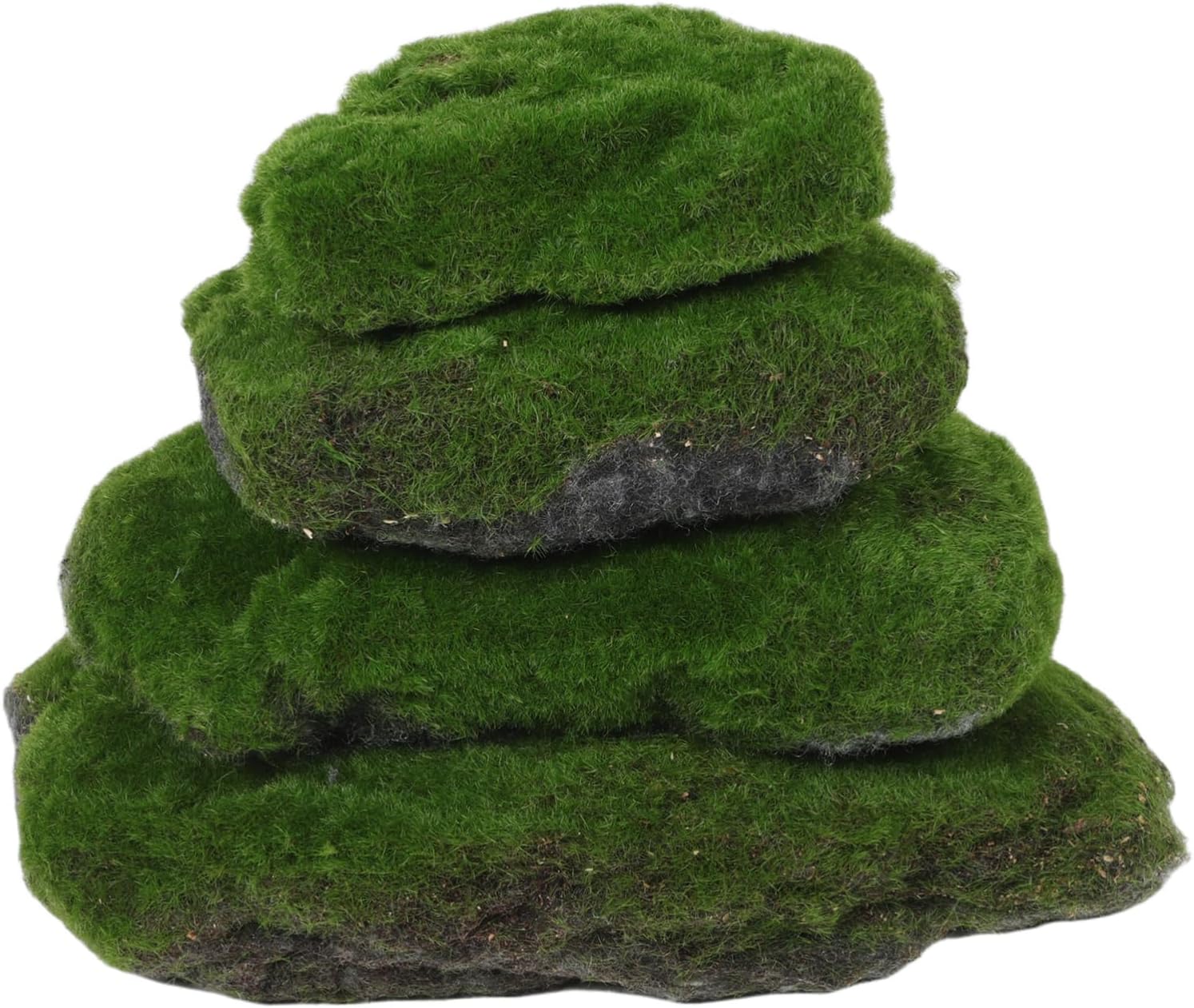 4pcs Artificial Moss Rocks Realistic Faux Covered Stones for Garden Decor Indoor Plant Decoration Floral Arrangements and Home Aesthetic