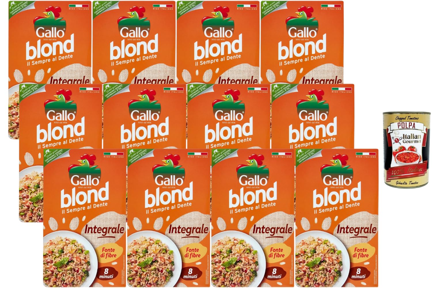 Italian Gourmet Vollkornreis Integrale 12x1kg 12kg mit Polpa Großpackung