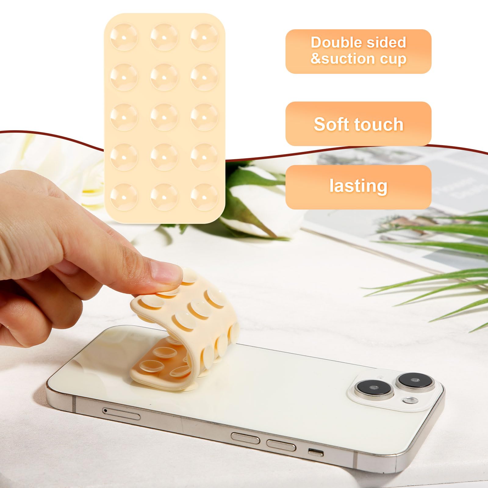 thumbnail: 8 Stuks Dubbelzijdige Siliconen Telefoon Zuignap - Handsfree Zuignappen Voor Selfies, Video's En Telefoonhoes
