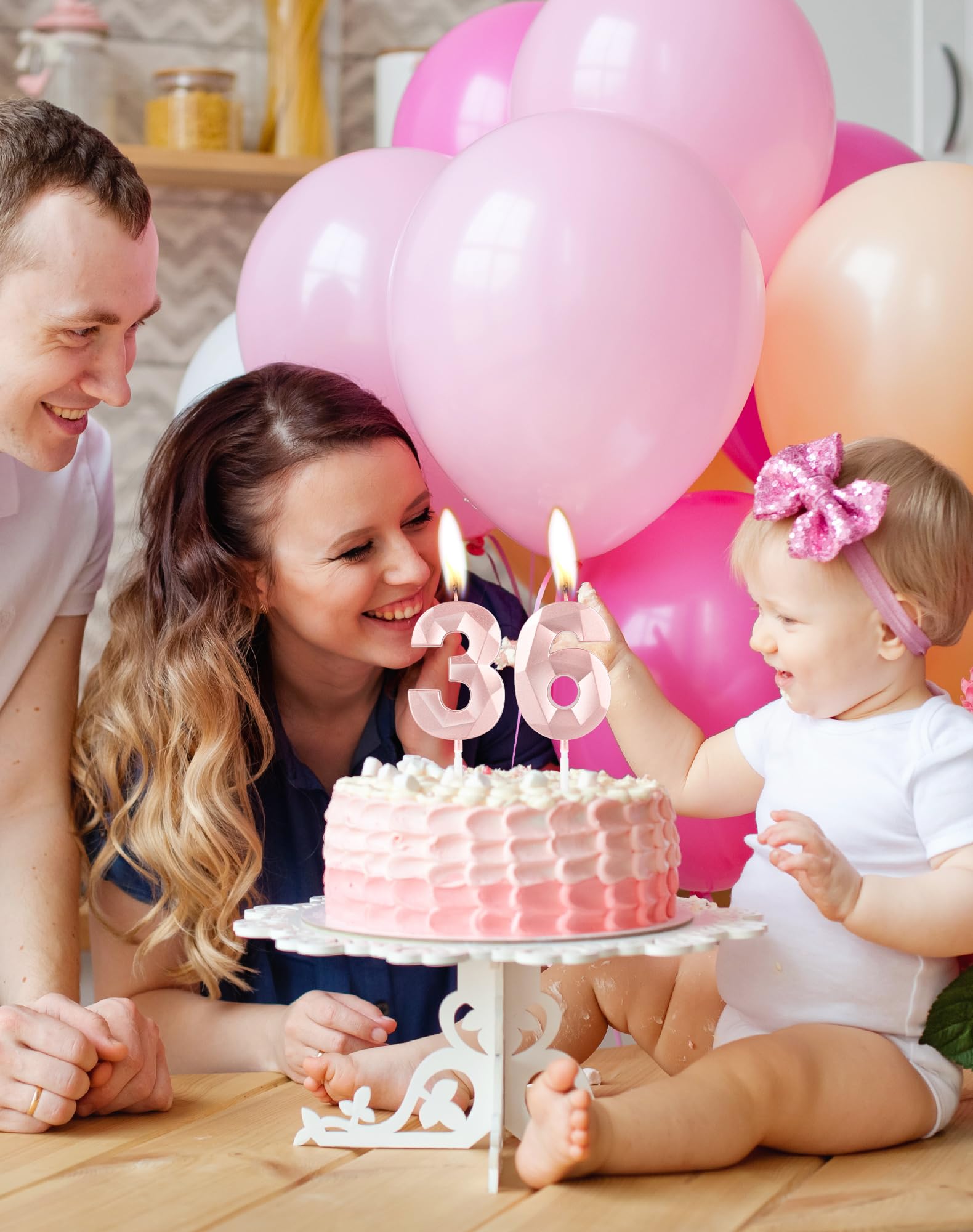 Topper Per Torta 85° Compleanno Oro Rosa – Decorazione Glitterata Con Stuzzicadenti In Bambù