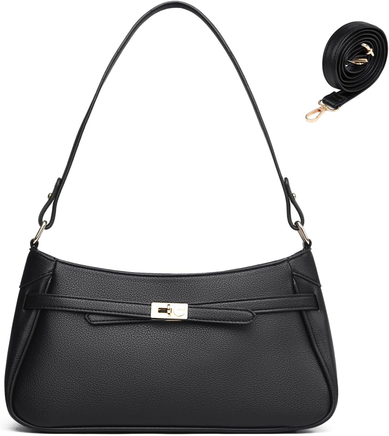 JANSBEN Small Shoulder Purse for Women – Mini Leather Shoulder Bag Little Tote Bag Trendy Hobo Bag with Zipper | Small, Trendy, with Zipper, Little, Mini