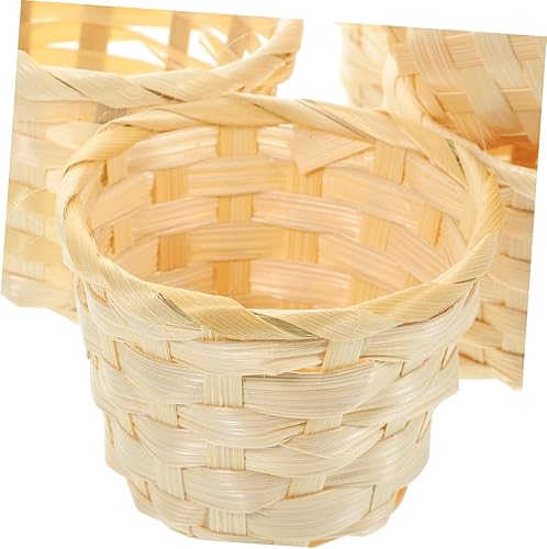 Miniatura 9 de IMIKEYA Cestas tejidas de bambú hechas a mano Mini cestas de frutas de almacenamiento para pan decorativo de cocina