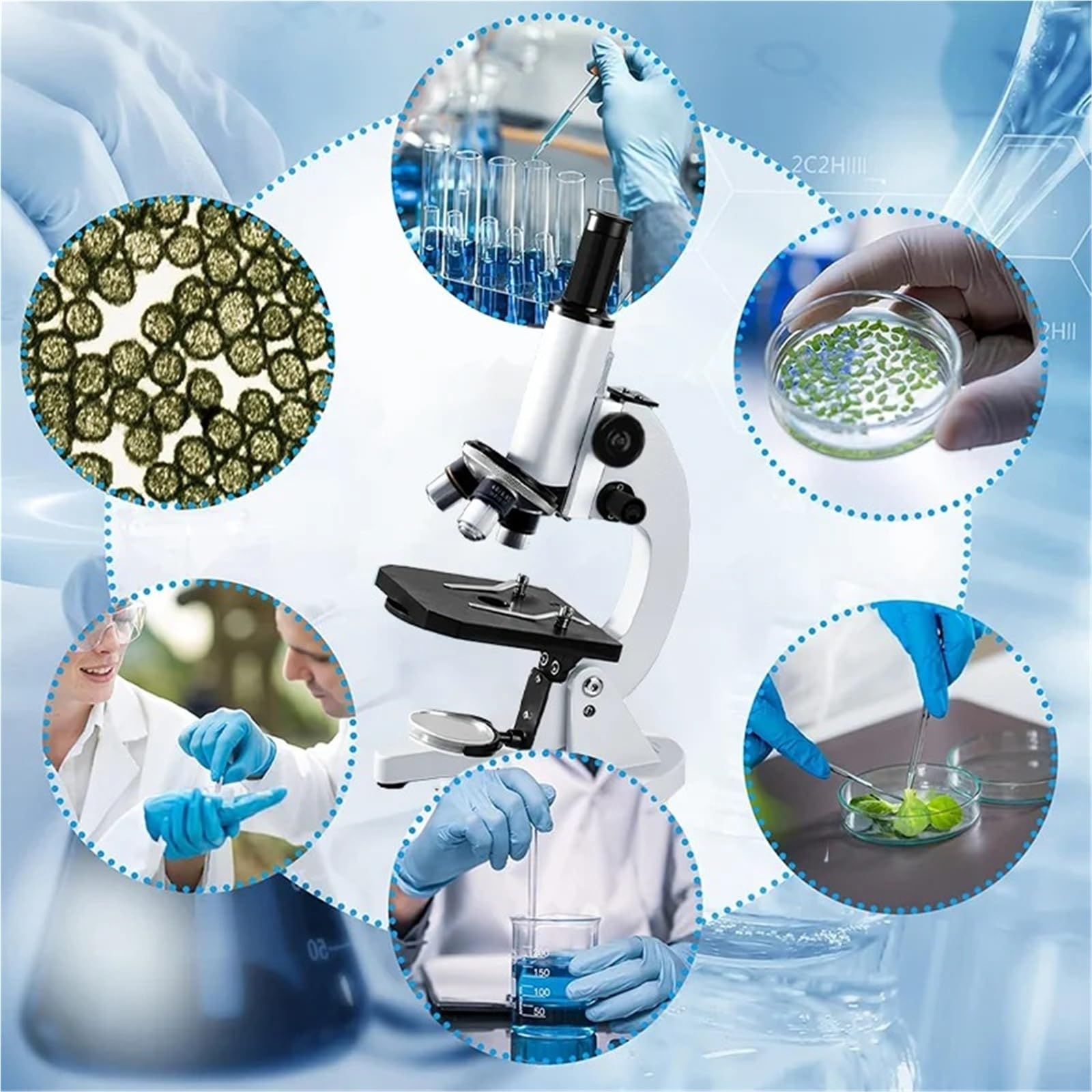 Mikroskop cyfrowy, Monokularowy celownik optyczny 64X-2400X celownik szkolny naukowy eksperymentalny celownik biologiczny cyfrowy celownik dla dzieci