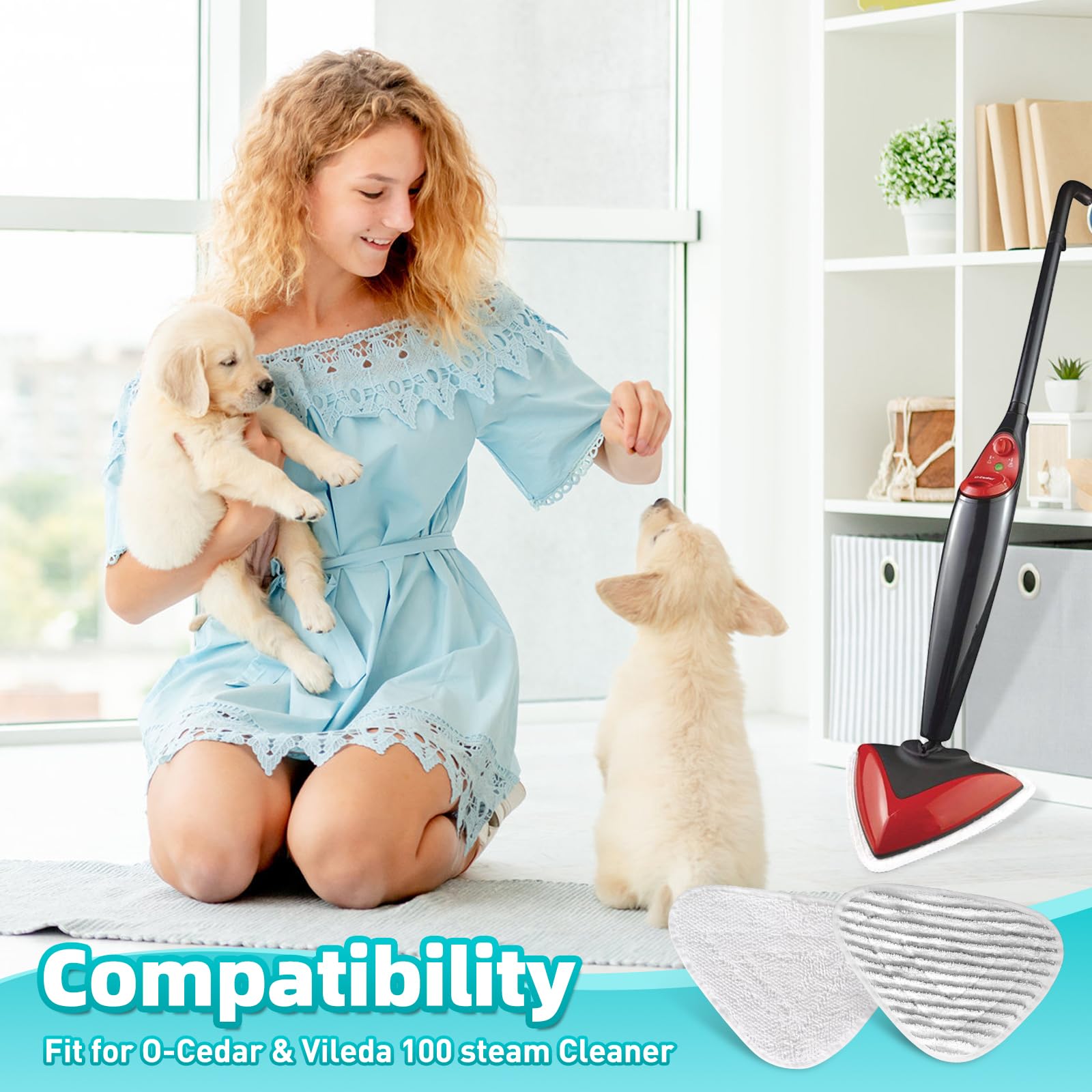 6 Pezzi Panni Per Scopa A Vapore - Microfibra Triangolare, Lavabili, Universali Per Pulizie Domestiche - Foto 10