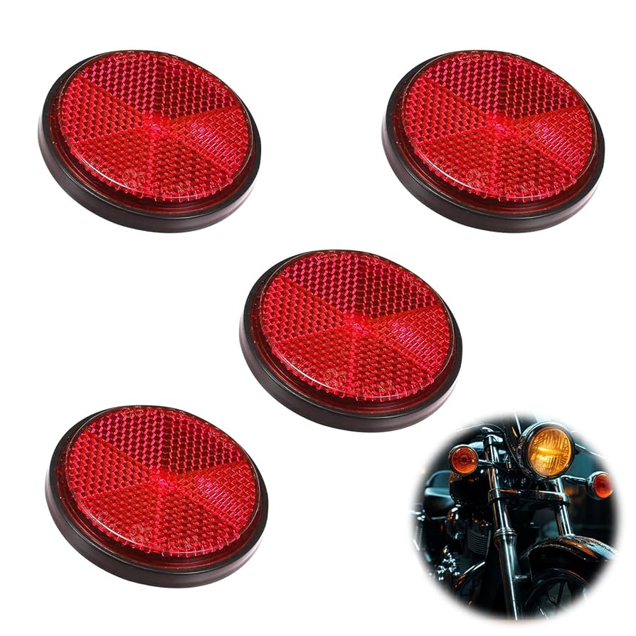 赤と黄色の反射板 取り付け穴付き 赤と黄色の反射板 取り付け穴付き 自転車用反射板・リフレクター