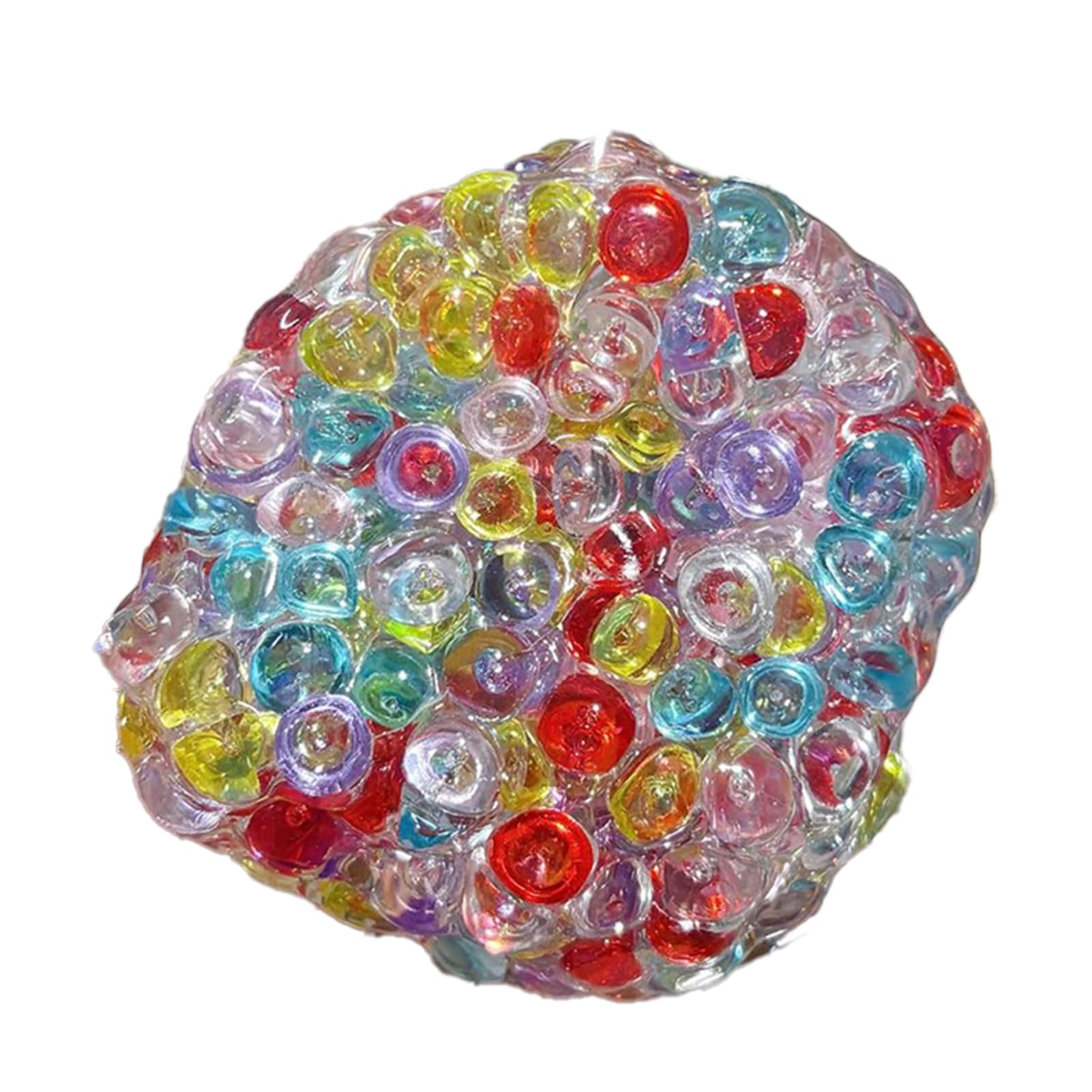 Generic Stress Relief Anxiety Calming Squeeze Toy Bead Filled Crunchy Shapeable Fidget Portable Travel Sensory Decompression Gadget Hand Therapy Pinch Toy Multicolor