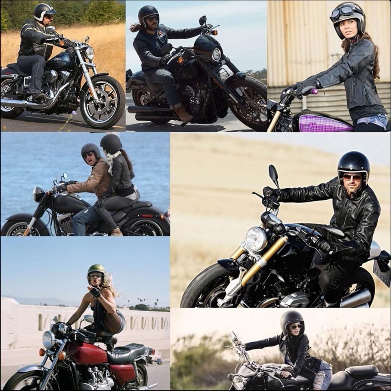 Cascos Abiertos De Moto Vintage DOTECE Homologado 3/4 Cuero Casco Moto Jet Abierto Custom Scooter para Mujer Hombre Adultos Cascos Motocicleta Cascos Half-Helmet