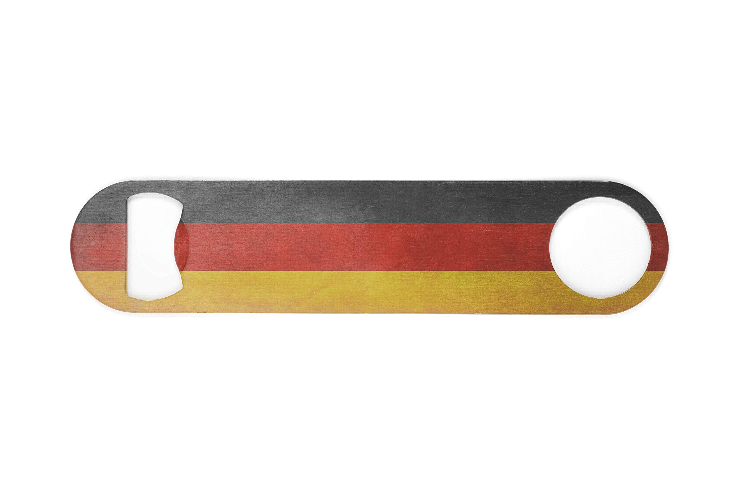 German Germany Flags 7 Inch 18 cm Stainless Steel Bar Blade - Speed Opener - Bottle Opener - Heavy Duty - Unique Gift or Present - Picture on ONE Side