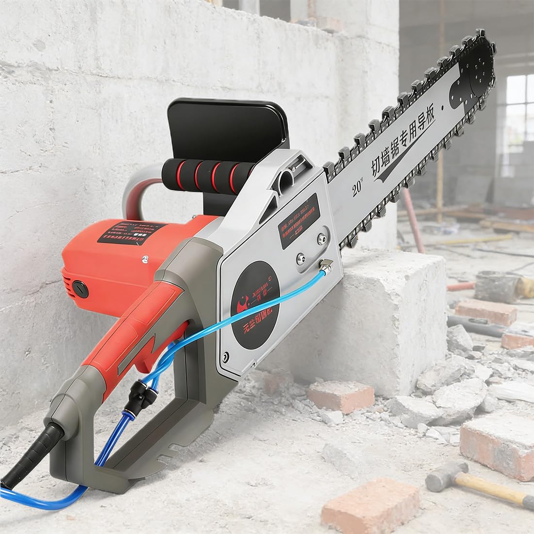 Sierra Cortadora Concreto, Motosierra Profesional Eléctrica, con Profundidad de Corte 35/48 cm, Equipo Industrial para Cortar Hormigón con Bomba de Agua, para Granito,Hormigón y Piedra 350