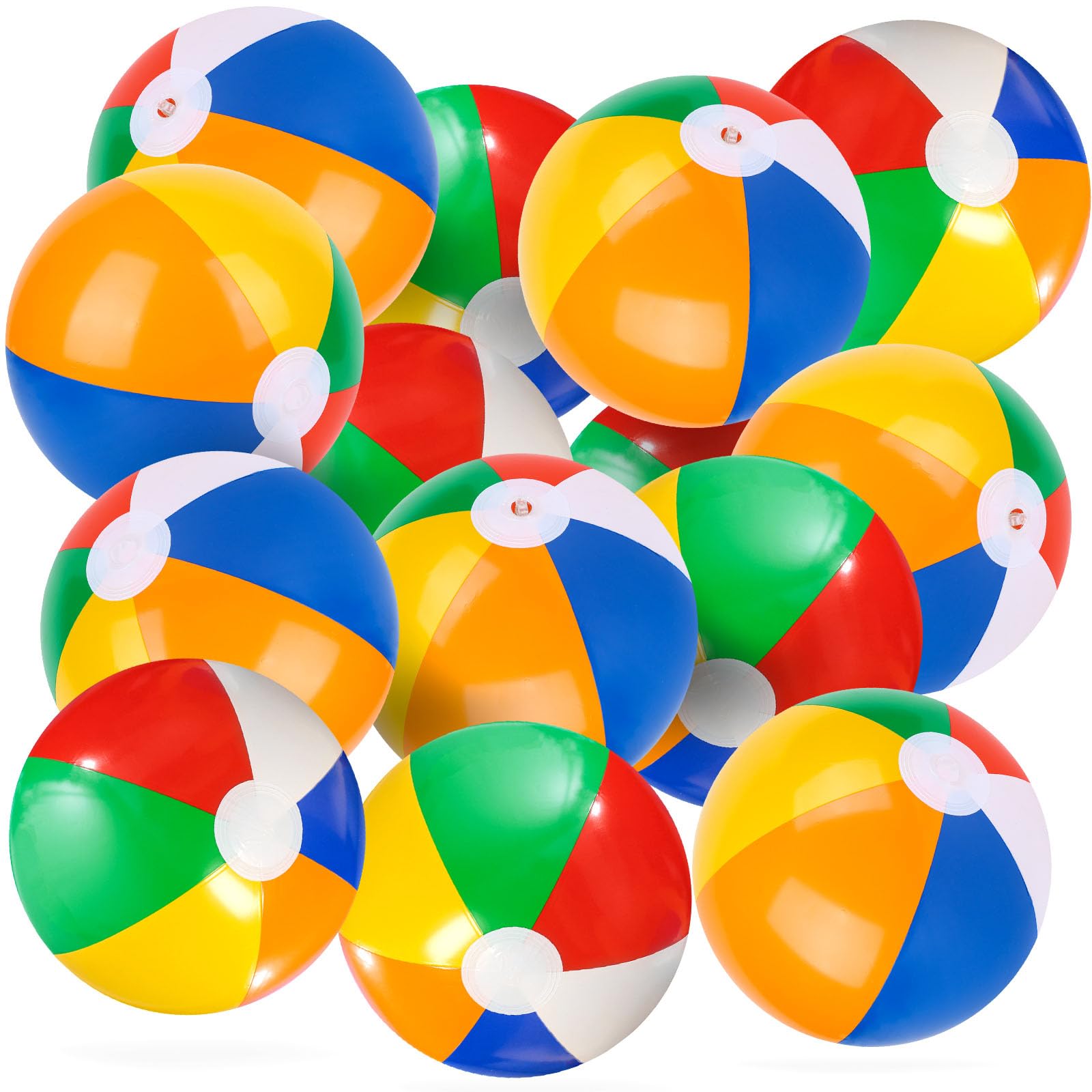 Paquete de 12 bolas de playa, juguetes inflables de piscina de 8 pulgadas para playa, verano, natación, fiestas