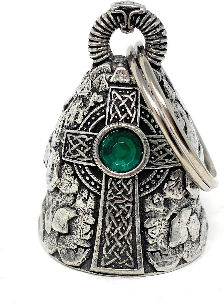 Celtic Cross Diamond Bell - Biker Bell Accessory or Key Chain for Good Luck on The Road