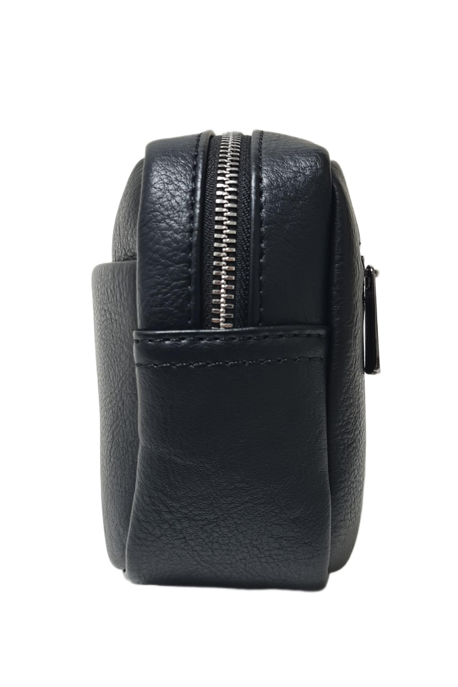 COVERI COLLECTION Borsello a Mano in Pelle Sintetica, Colore Nero e Marrone, con Manico, Tasche Interne e Chiusura con Cerniera, Dimensioni 22x7x14 cm Art. 4862