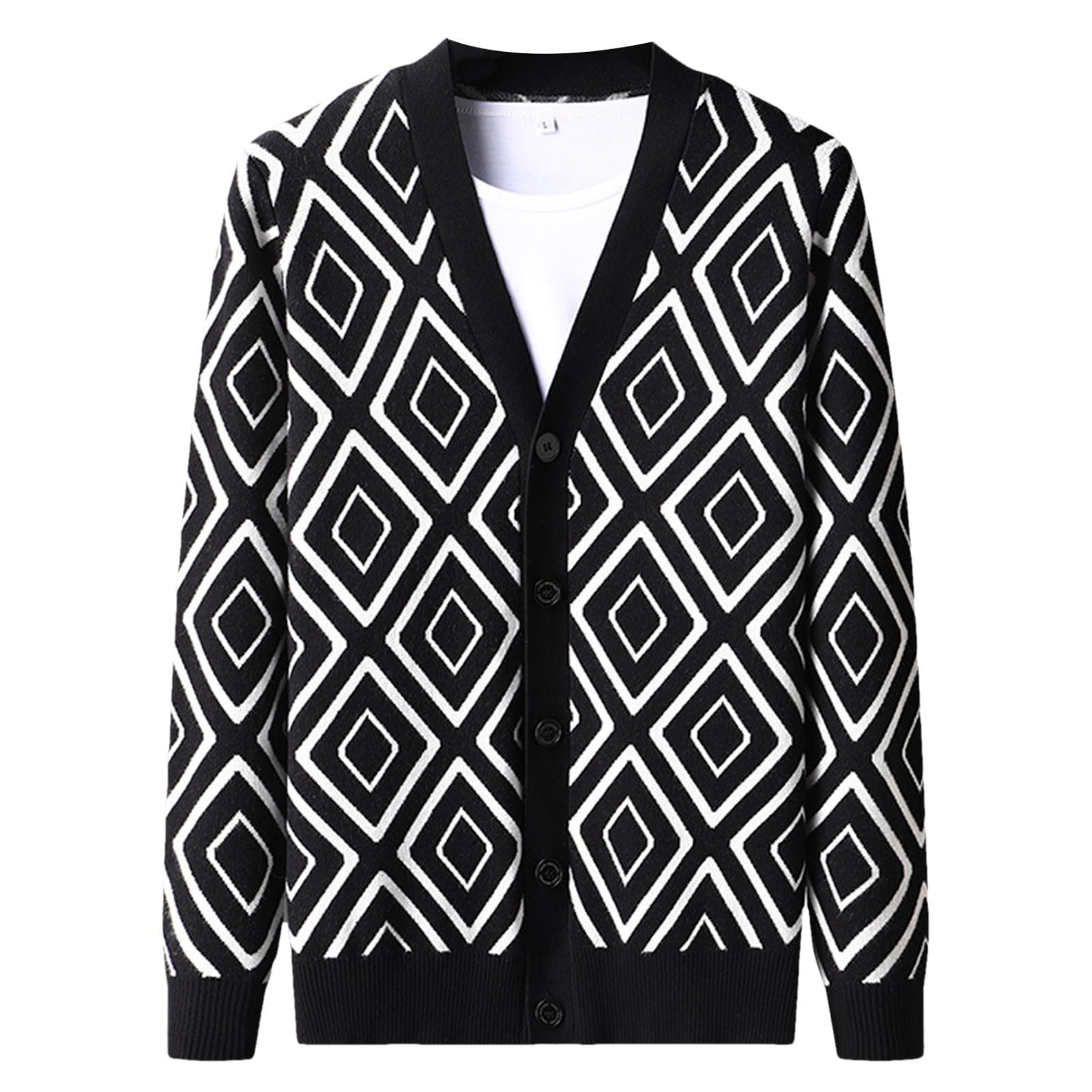 Jersey Hombre Cardigan, Botones Chaqueta Hombre Básico Suéter De Punto De Manga Larga Invierno Cálido Slim Fit Jerséis Cárdigan con Cuello Chal para Exterior El Ocio