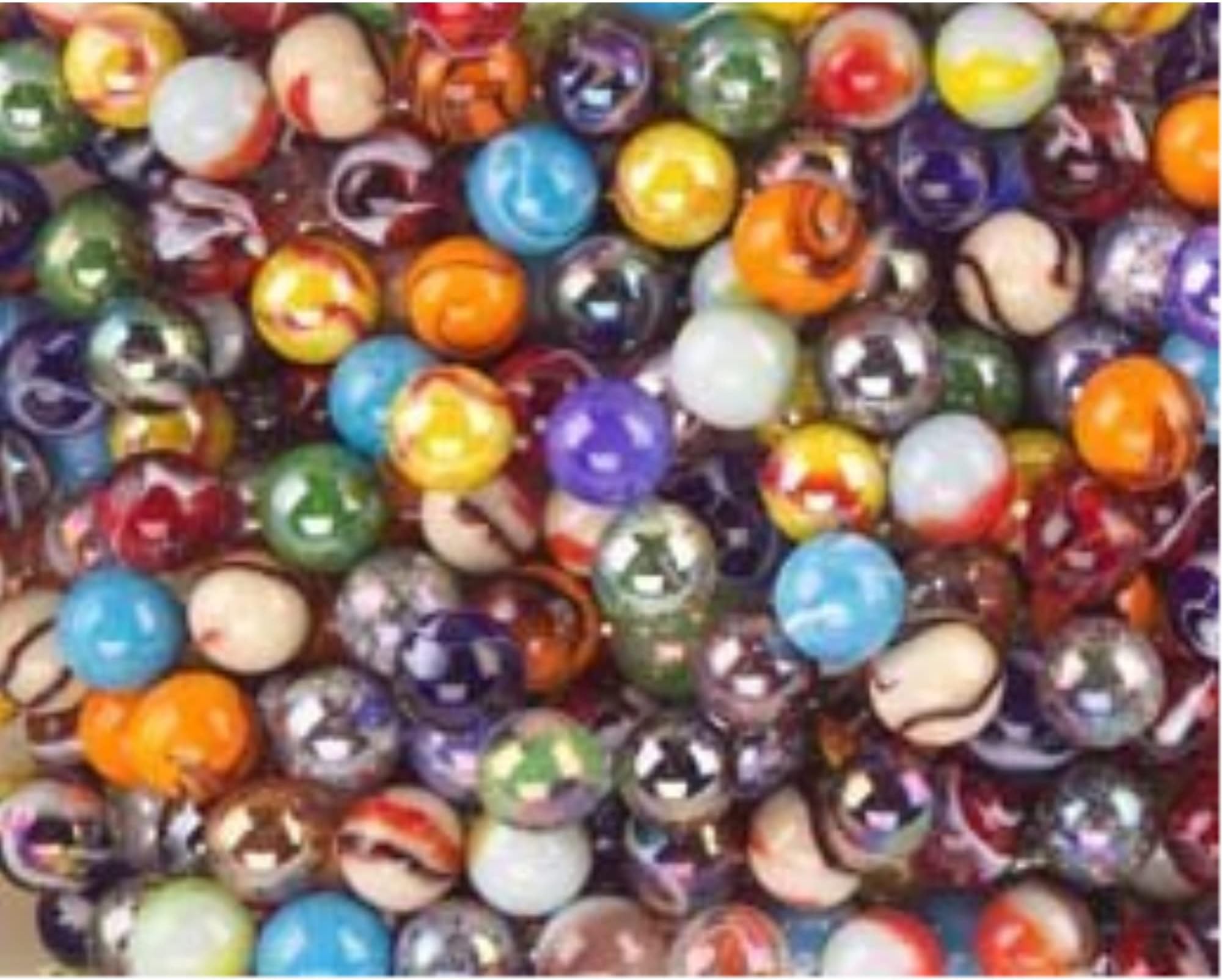Mega Fun 1/2 Inch Peewee Marbles, Set of 24 Assorted Styles and Colors