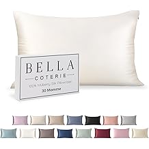 Bella Coterie Luxury Silk Pillowcase for Hair and Skin | 30 Momme | 100% Pure 6A Mulberry Silk | Super Soft | Perfectly Plush [Standard, White]
