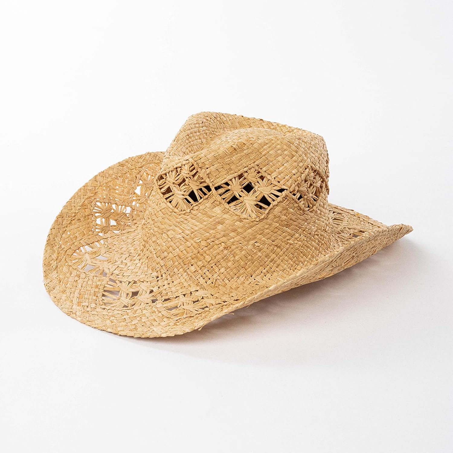 Raffia Straw Hat for Sun Protections, Breathable Wide Brims Natural Raffia Sun Protective Adjustable Straw