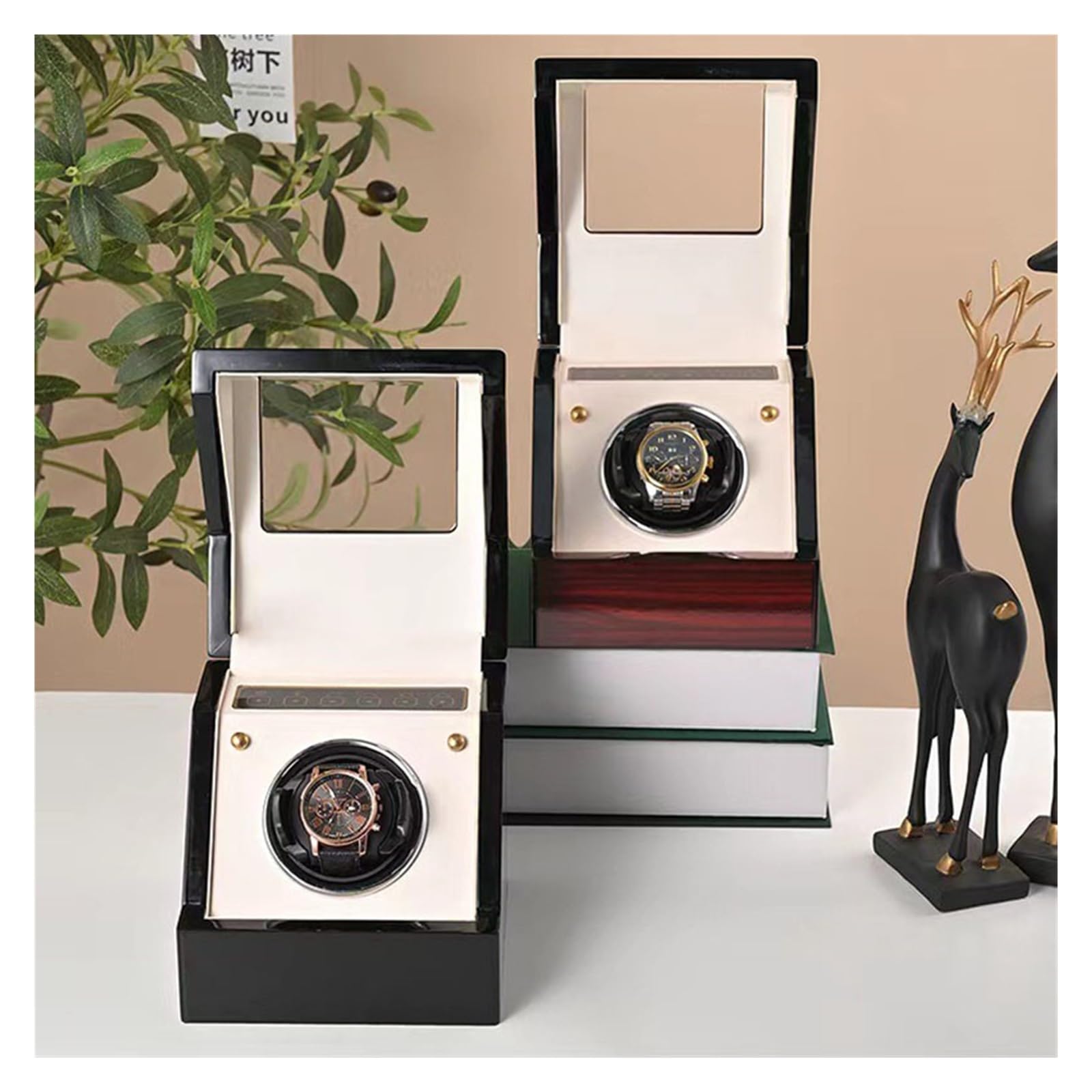 Cassetta di sicurezza, Scatola Avvolgitore Automatico For Orologi In Legno Impronta Digitale Touch Meccanismo Silenzioso Movimento Scatole Avvolgitore For Orologi Strumenti For La Raccolta Di Orologi