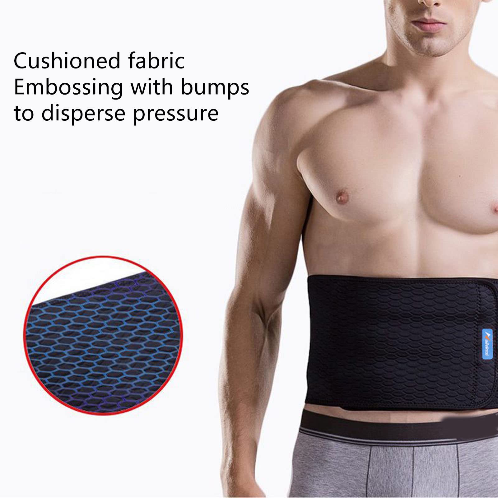equlup Sports Waist Belt, Nylon Adjustable Men Women Waist Trainer Workout Fitness Back Support for Jogging, Running, or Cycling (L Waist 66?86cm)
