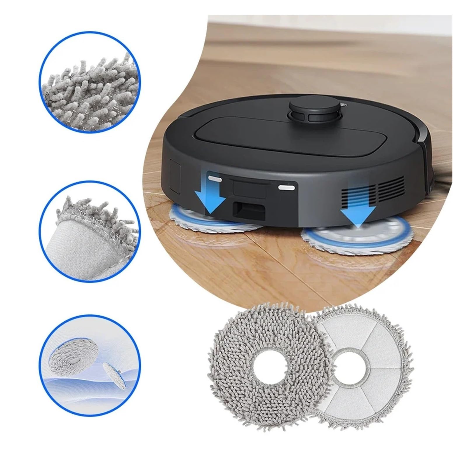 Paños De Fregona Absorbentes Líquidos De Repuesto, Compatibles Con Piezas De Robot Aspirador Dreame L10s Ultra L10s Pro S10 Pro L20 Ultra(16pcs)