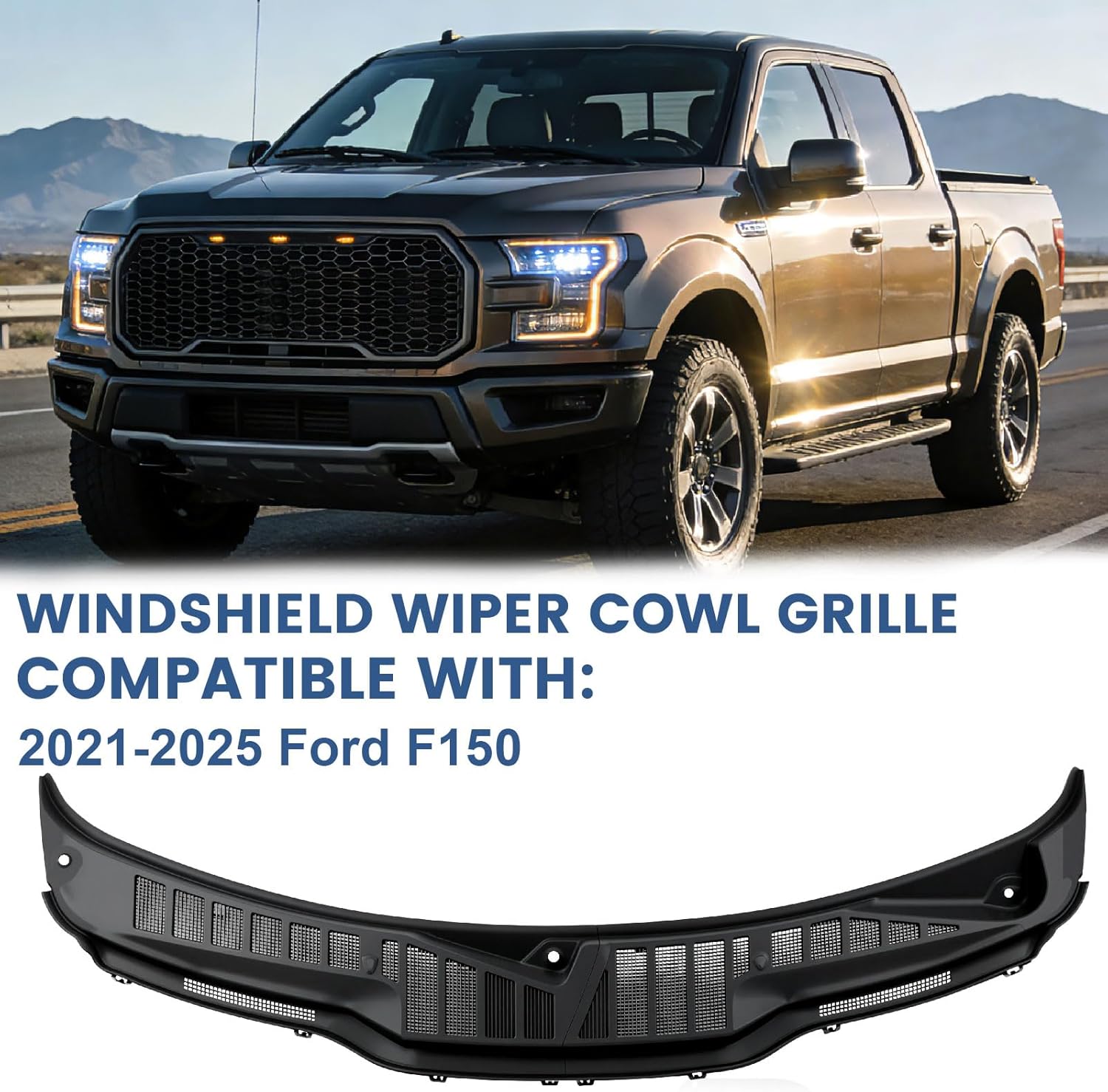 Windshield Wiper Cowl Compatible with 2021-2025 Ford F150 Normal Model