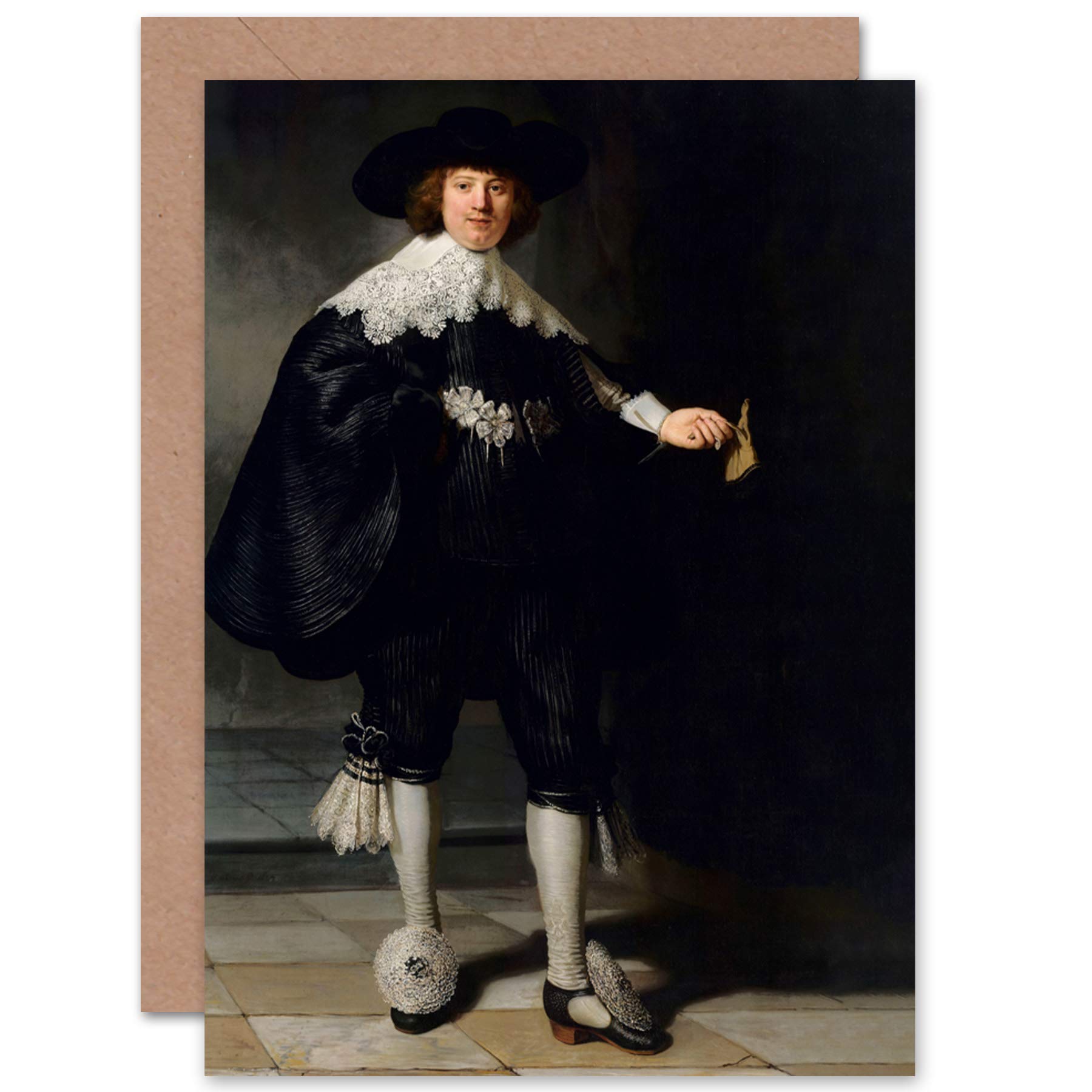 Artery8 Rembrandt Marten Soolmans Portrait Fine Art Greeting Card Plus Envelope Blank Inside