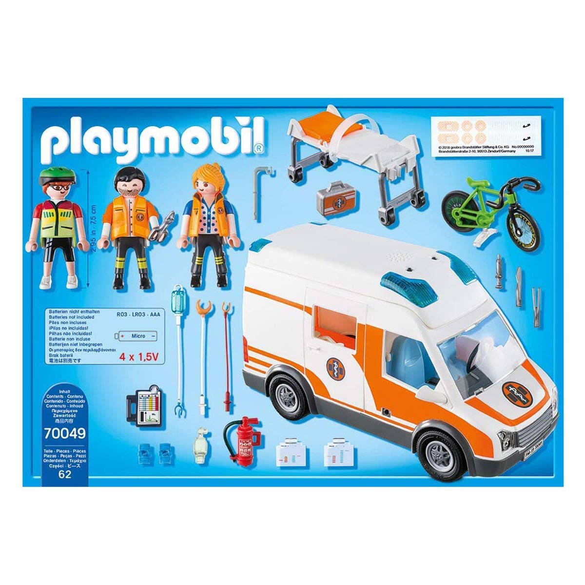 PLAYMOBIL City Life 70049 Karetka ze światłem i dźwiękiem, od 4 lat
