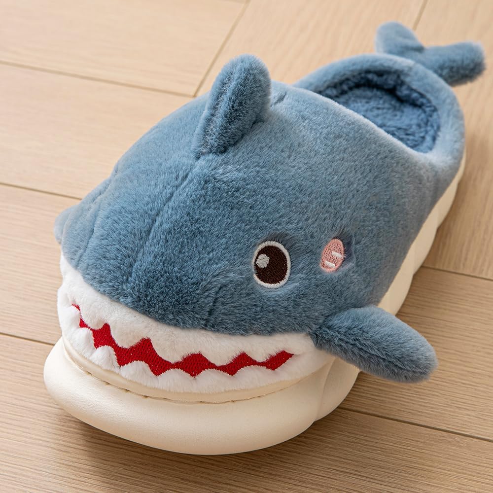 YILANLAN Women Men Slippes Cute Animal Shark Slippers Adult Cozy Plush Warm Winter House Slippers - Image 6