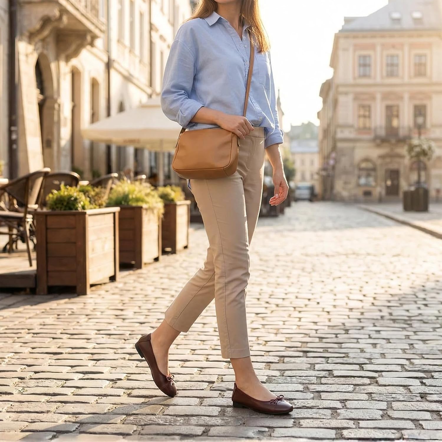 hash bubbie Women's Flats Shoes Black Ballet Flats Foldable PU Leather Comfortable Slip-On Dress Shoes with Bow - Image 2