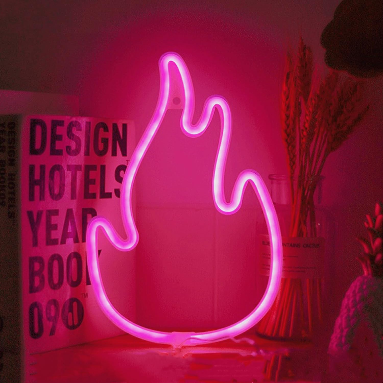 Flame LED Neon Light Sign Handmade Lamp for Wall Room Party Home Bar Art Christmas Bedroom Table Wedding Party Desktop Decoration Teen Kids Birthday Gift USB or 3 AA Powered — image 1