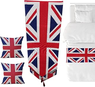 cama com bandeira da Inglaterra | Conjunto fronhas corredor cama linho - Fronha macia com bandeira do Reino Unido para presente boas-vindas, decoração festa em casa Prachy