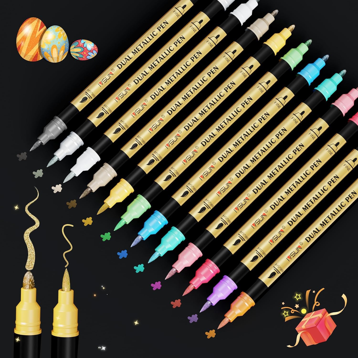IVSUN Metallic Marker Pens Set