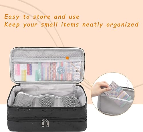 Miniatura 3 de AGX Bravo Estuche de viaje de doble capa, bolsa de almacenamiento compatible con secador de pelo supersónico Dyson, Shark HD430 Flexstyle e