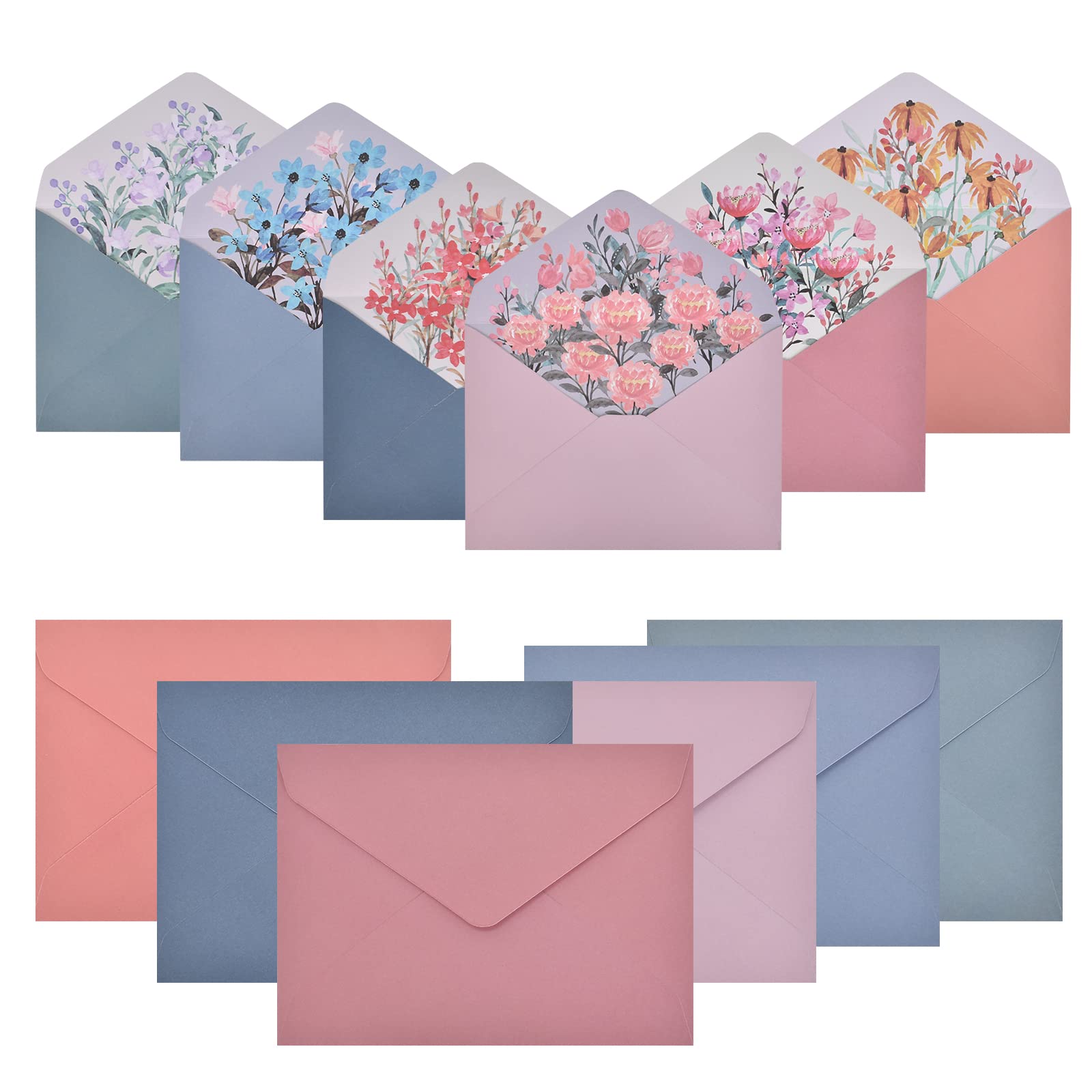30 Enveloppes Colorées Avec Bordure Dorée – Format 13,3 X 18,3 Cm, Rabat En V, Autocollants Cœur Inclus, Parfaites Pour Mariages, Invitations Et Cadeaux