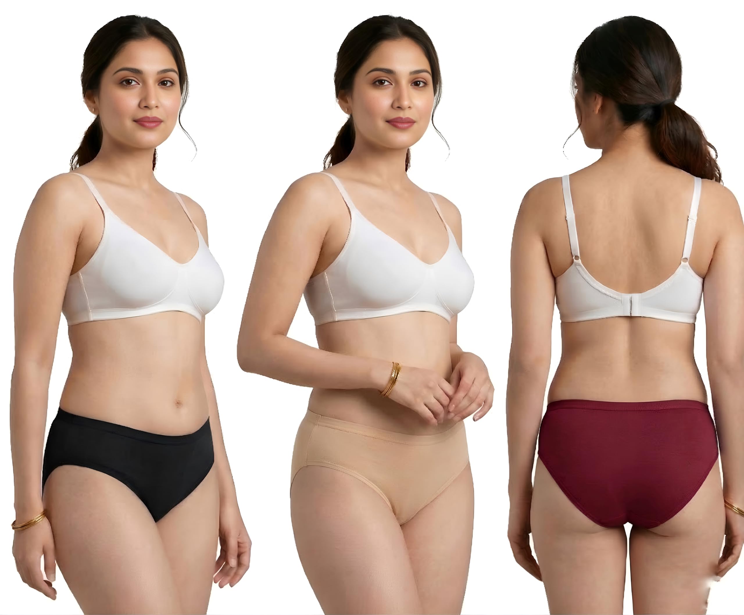 Women Cotton Hipster Panties Pack of 3 Multicolor | Full Coverage Soft Comfortable Breathable Ladies Underwear | Stretchable Everyday-picture-38