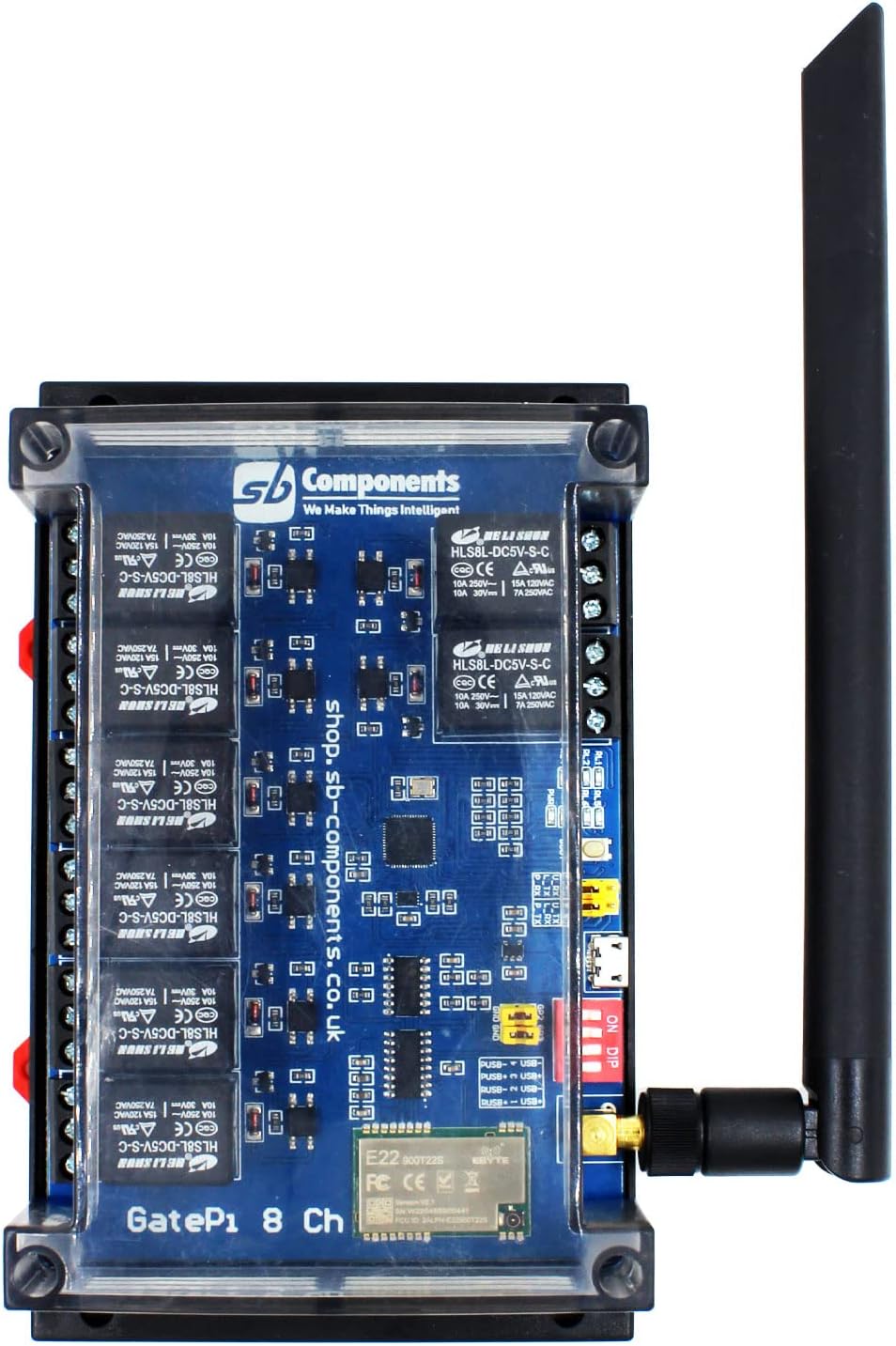 GatePi 8 Channel - LoRa Based Relay Board 8 Channel Relay with LoRa Module based on Raspberry Pi 2040 Smart Data Transmission LoRa Module, Transmission up to 5 KM (868MHz)