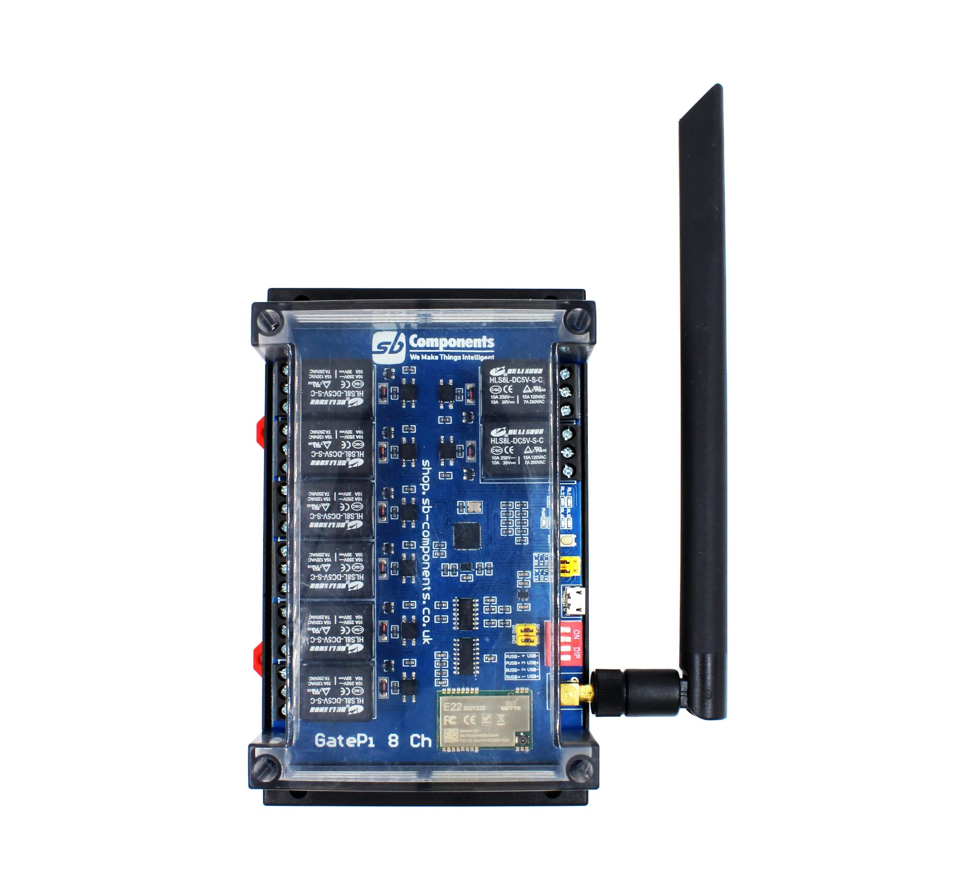 GatePi - Relè a 8 canali con modulo LoRa basato su modulo LoRa basato su Raspberry Pi 2040 Smart Data Transmission LoRa, trasmissione fino a 5 KM (433MHz)