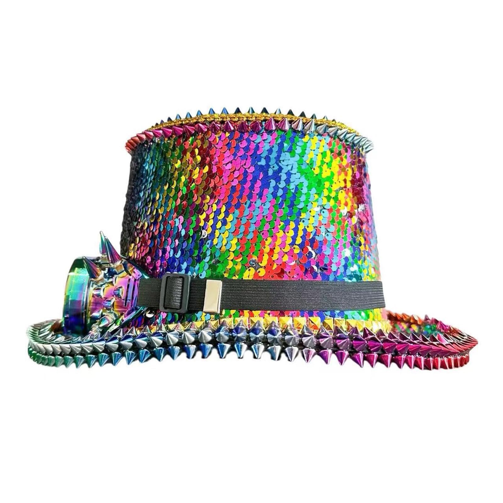 Sombrero marino de lentejuelas brillantes con gafas remachadas para despedida de soltera, despedida de soltera, capitán para eventos formales, disfraz de fiesta
