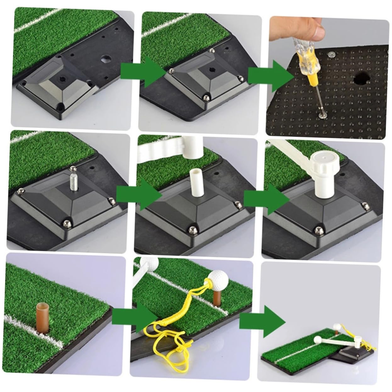 SUPVOX Golf Swing Pad Portable Practice Mat Realistic Hitting Surface Perfect for Men Women ()