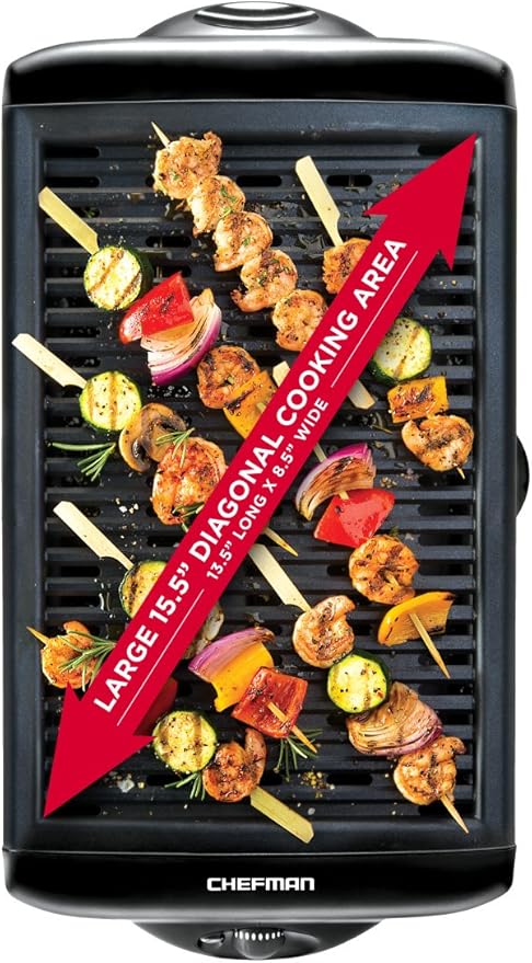 Chefman Electric Smokeless Indoor Grill w/ Non-Stick Cooking miniatura 4