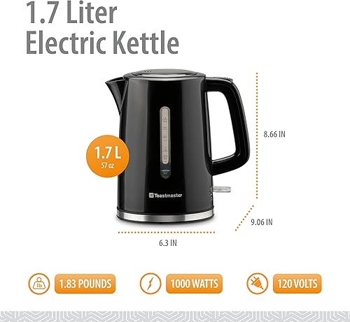 Miniatura 9 de Toastmaster Hervidor eléctrico de 1.7 litros, rojo