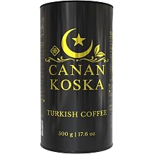 Canan Koska Turkish Coffee, Ultra Fine Ground, 17.6 oz (500g), Premium 100% Arabica Coffee, Authentic Turkish Coffee, Rich Foam, Medium Dark Roast, Traditional Cezve Coffee, Bold Flavor, Packed in USA