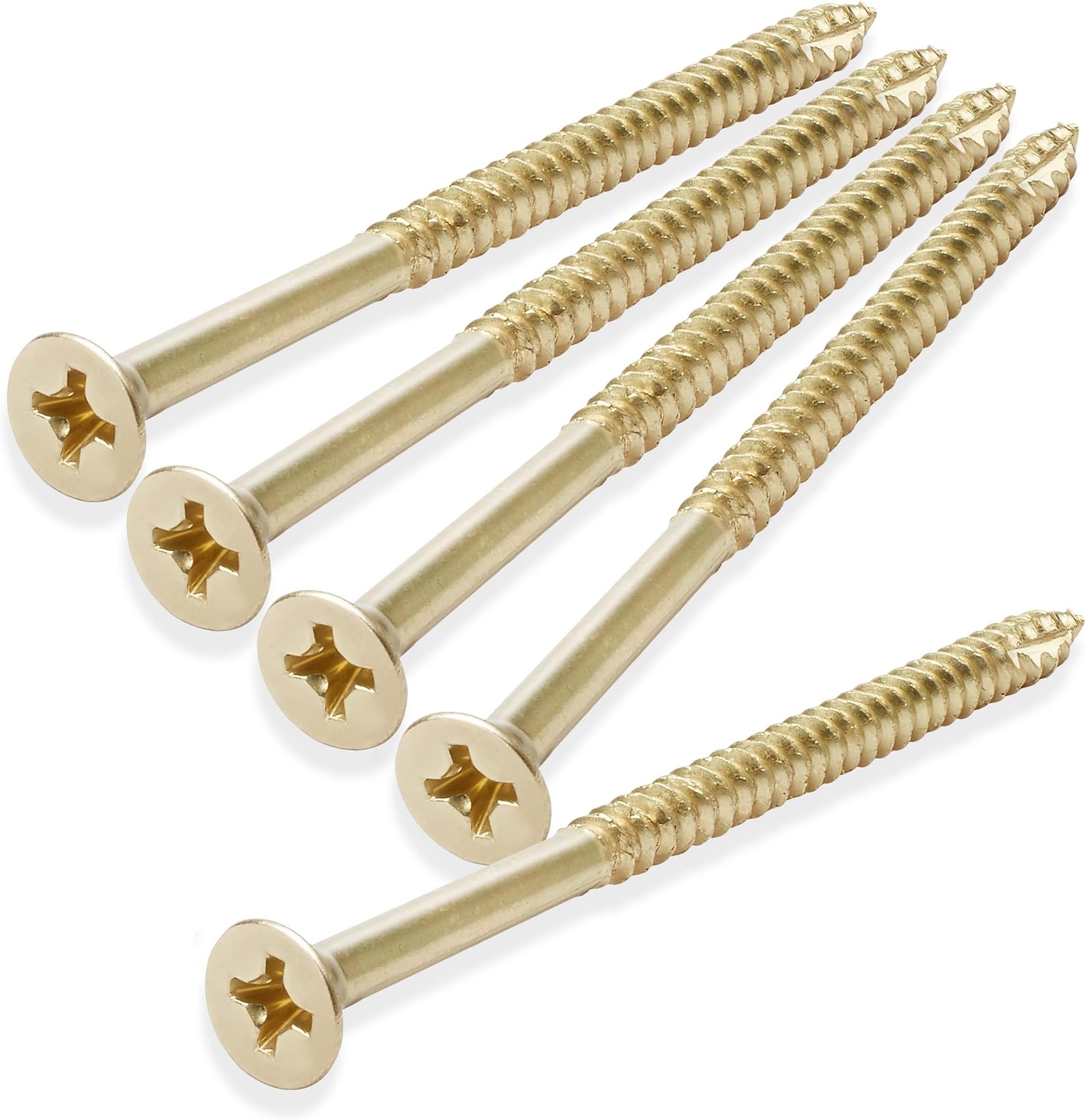 Hillman Group 10x1-Inch Brass Wood Screws - 20-Pack Flat Phillips Head