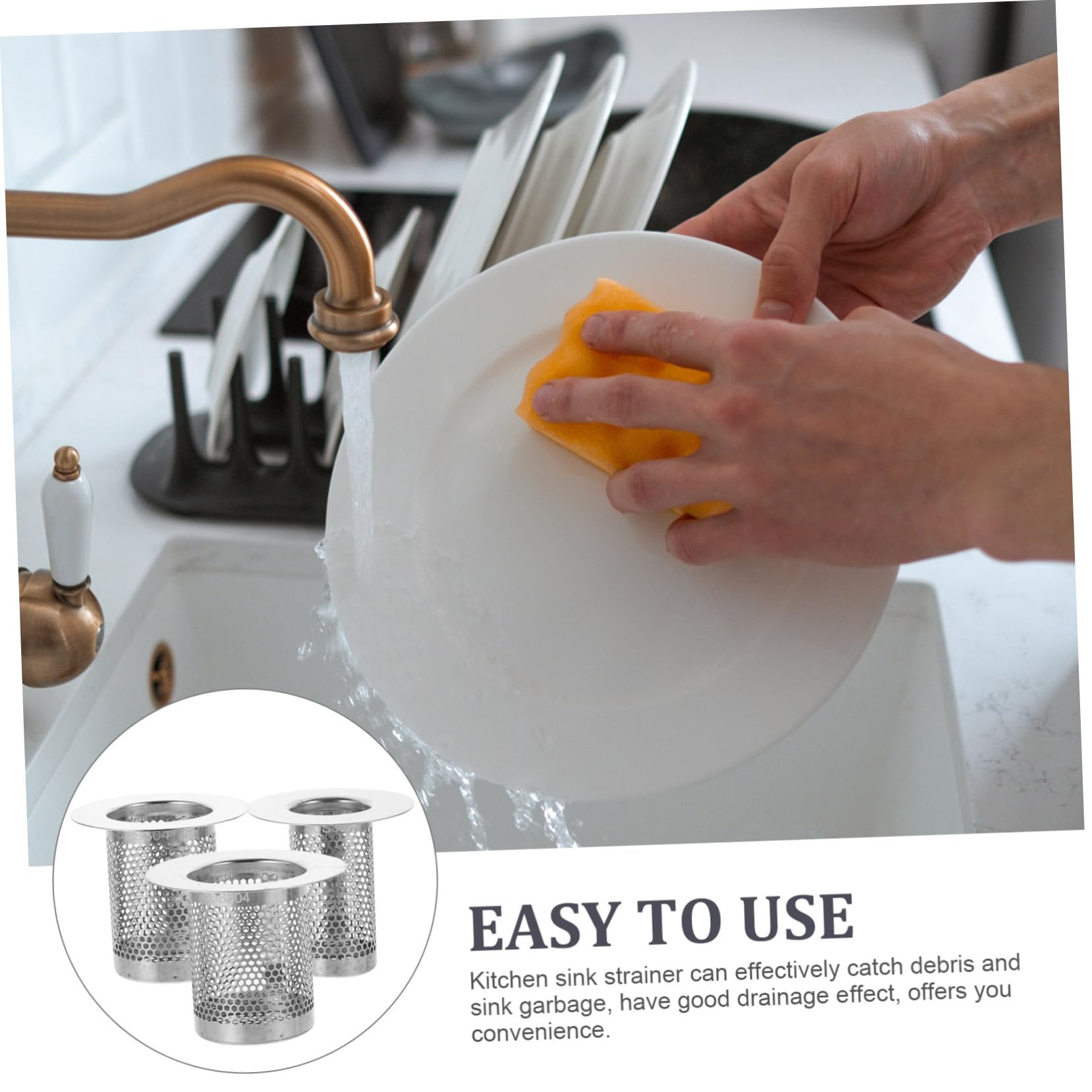 ARTIBETTER 5 Series Colector De Desagüe De La Cocina Colador De Desague Tapones Desague Fregadero Baño Hundir Colador De Drenaje del Fregadero De La Cocina Colector De Drenaje 3 Piezas X 5