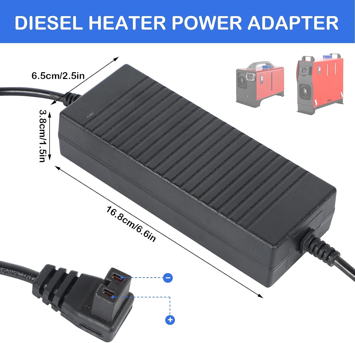 Diesel Air Heater Power Adapter for Hcalory, 110v-12v DC Power Converter