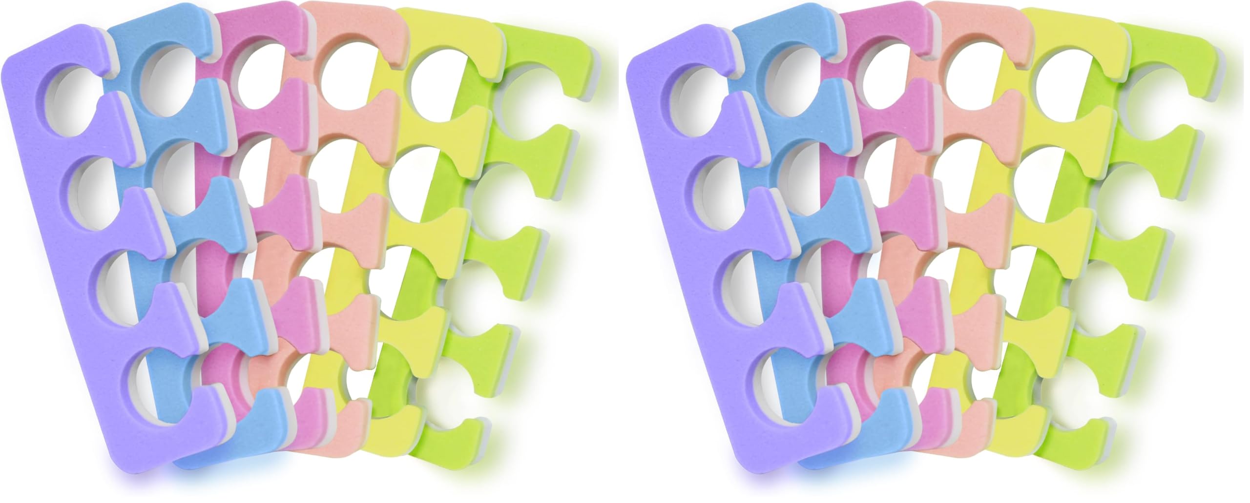 Toe Separators Set - 24 Pieces Premium Pedicure Tool Kit Super Soft &amp; Durable Two Tone ZMOI (Pack of 2)