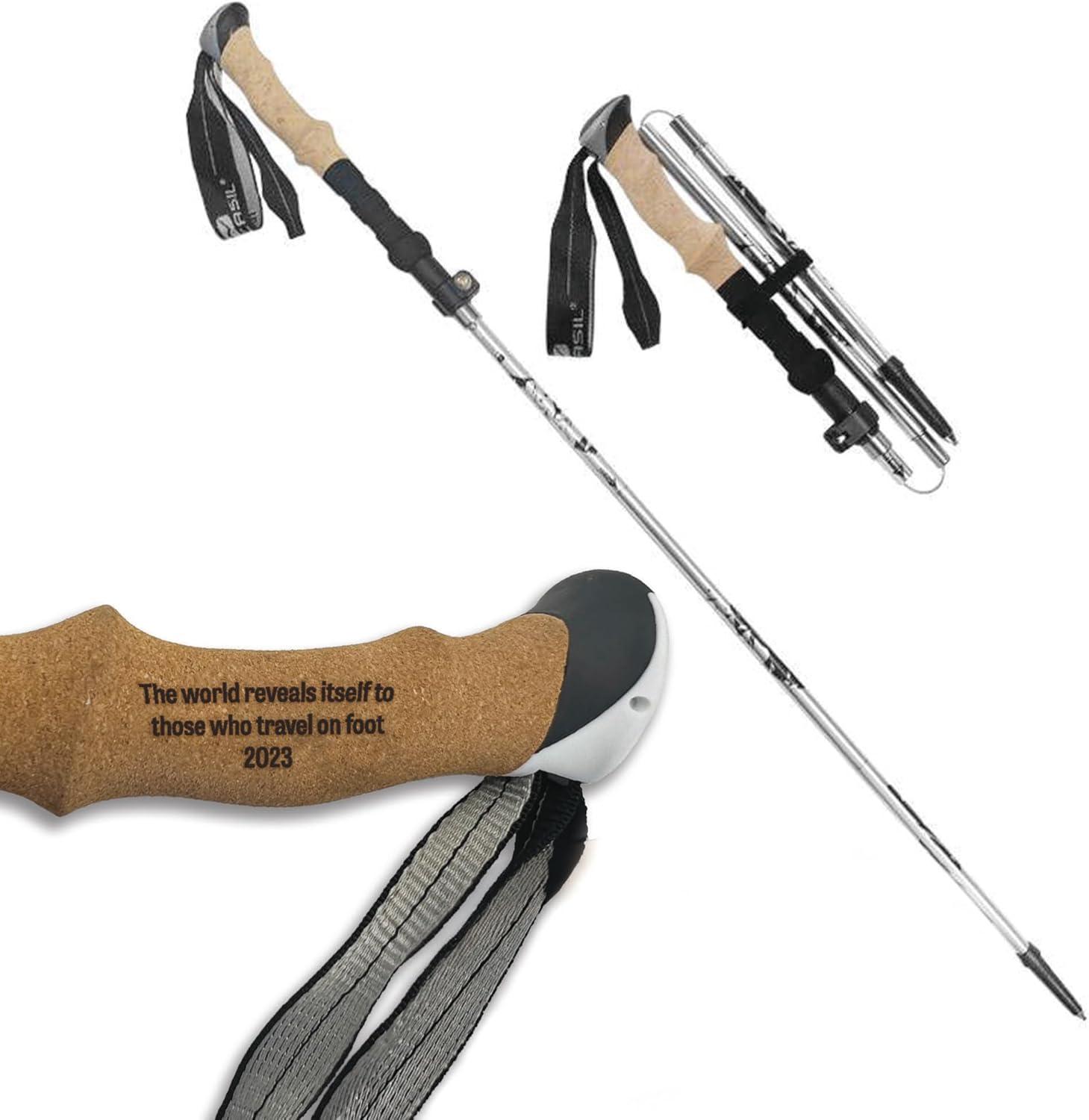 Hiker Gifts for Men Walking Stick Personalized – Lightweight Collapsible Trekking Poles – Foldable Hiking Trekking Poles for Woman – Walking Poles Gear for Hiking – Walking Sticks for Hiking