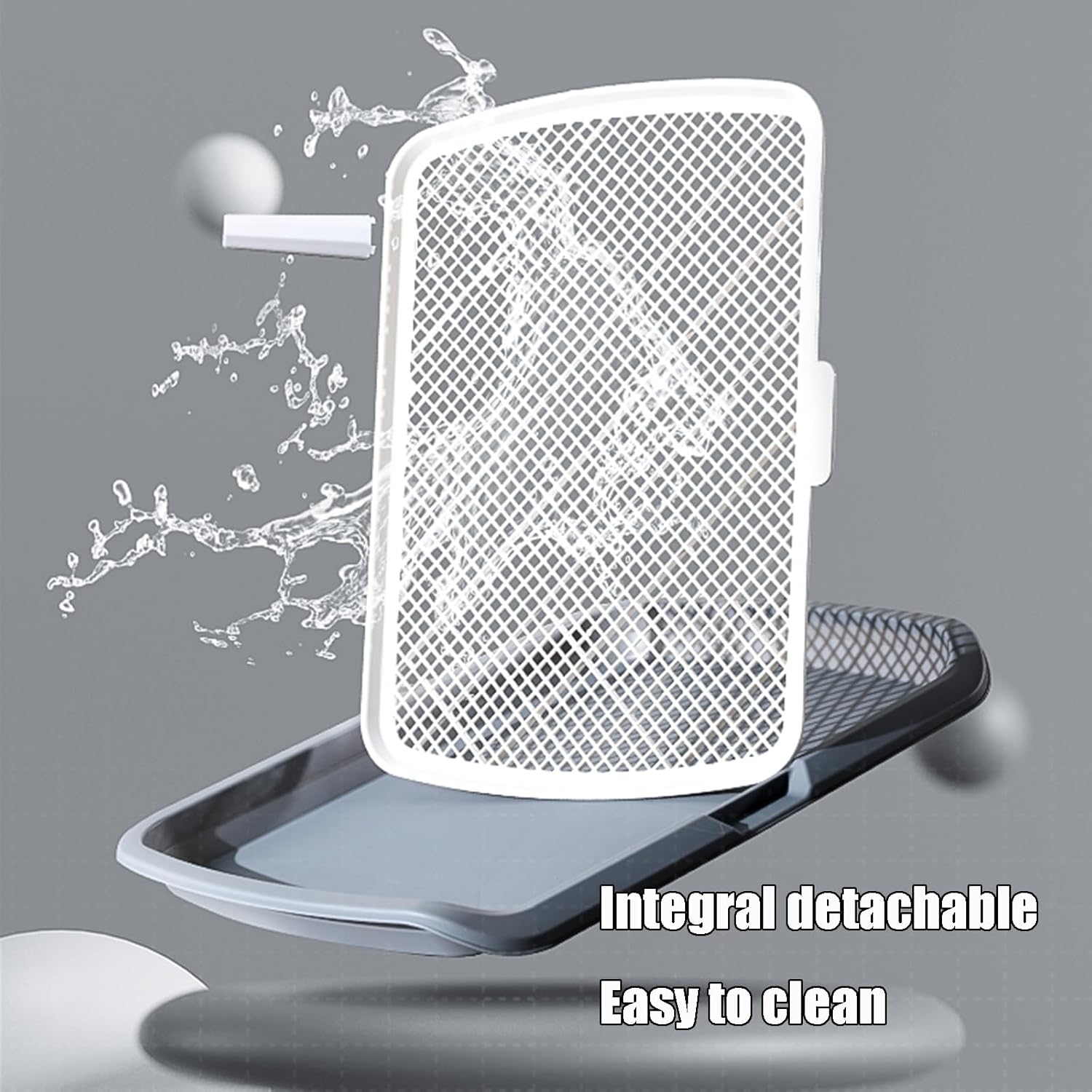 Flatbed Dog Toilet Dog Toilet with Urinary Guide Column Removable Design Easy to Clean Portable Pet Potty Indoor Pet Training Toilet Not Easy to Deform Suitable for Small and Medium-sized Dog(Gray)