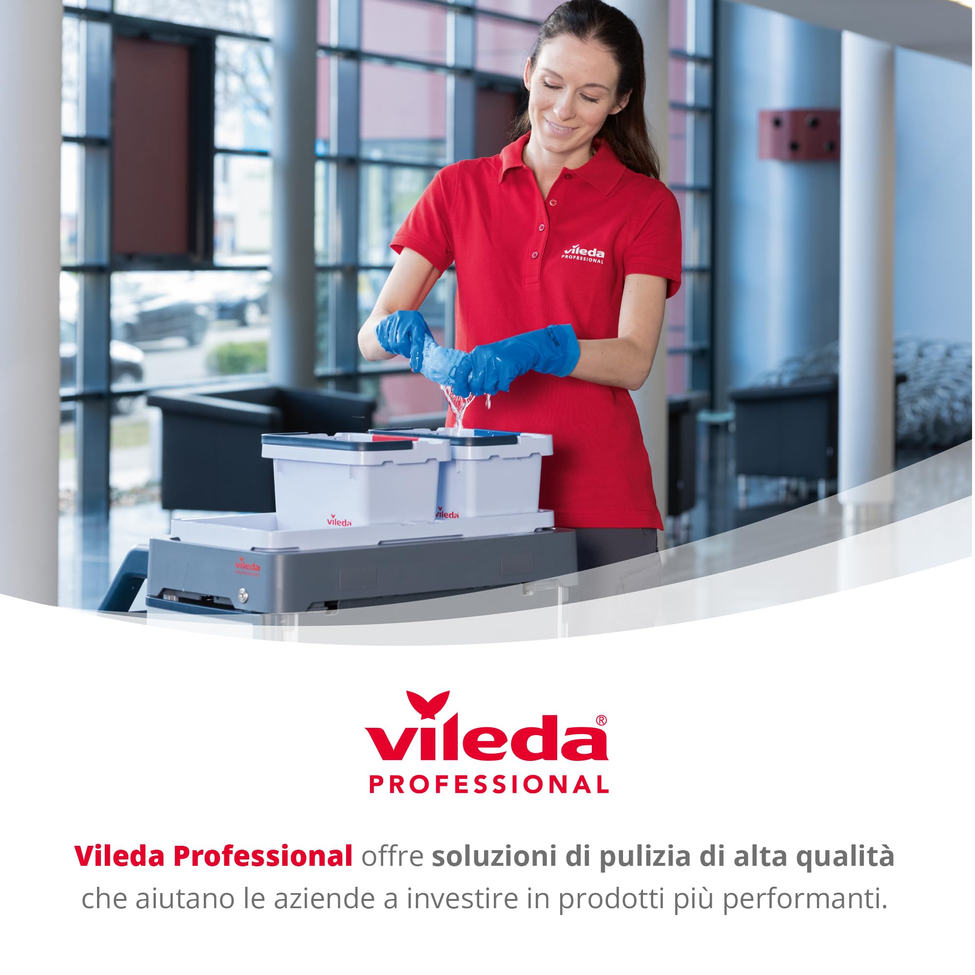 Vileda Professional, Panno PurMicro Active, Multicolore, 4u, Microfibra alte prestazioni, Rivestimento PUR, Antimacchia superfici lisce, Vetro e Inox, Alta assorbenza, Durevole, 38x35cm