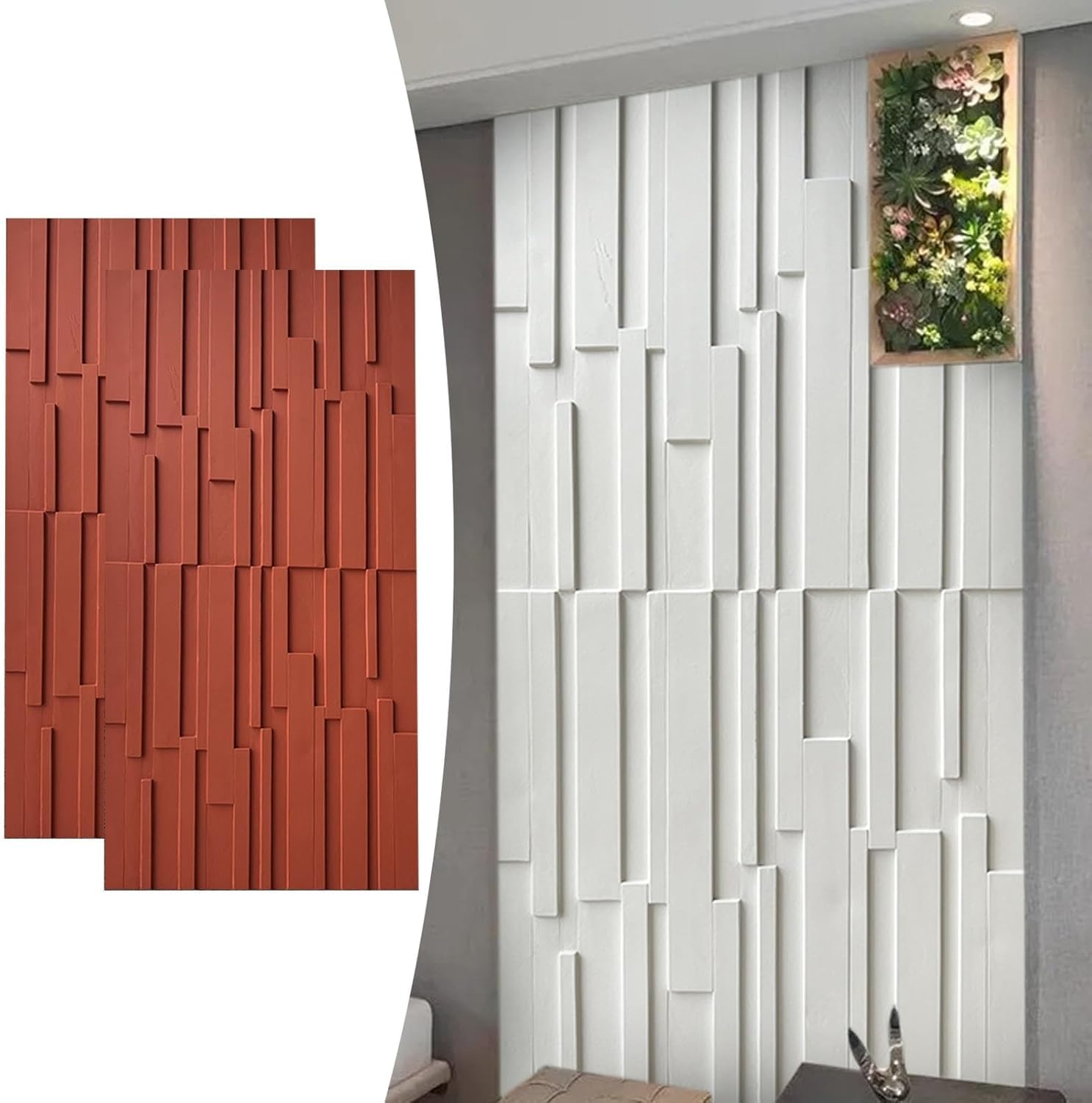 Paneles de pared 3D para renovar paredes dañadas sin obras en el hogar y comercio
