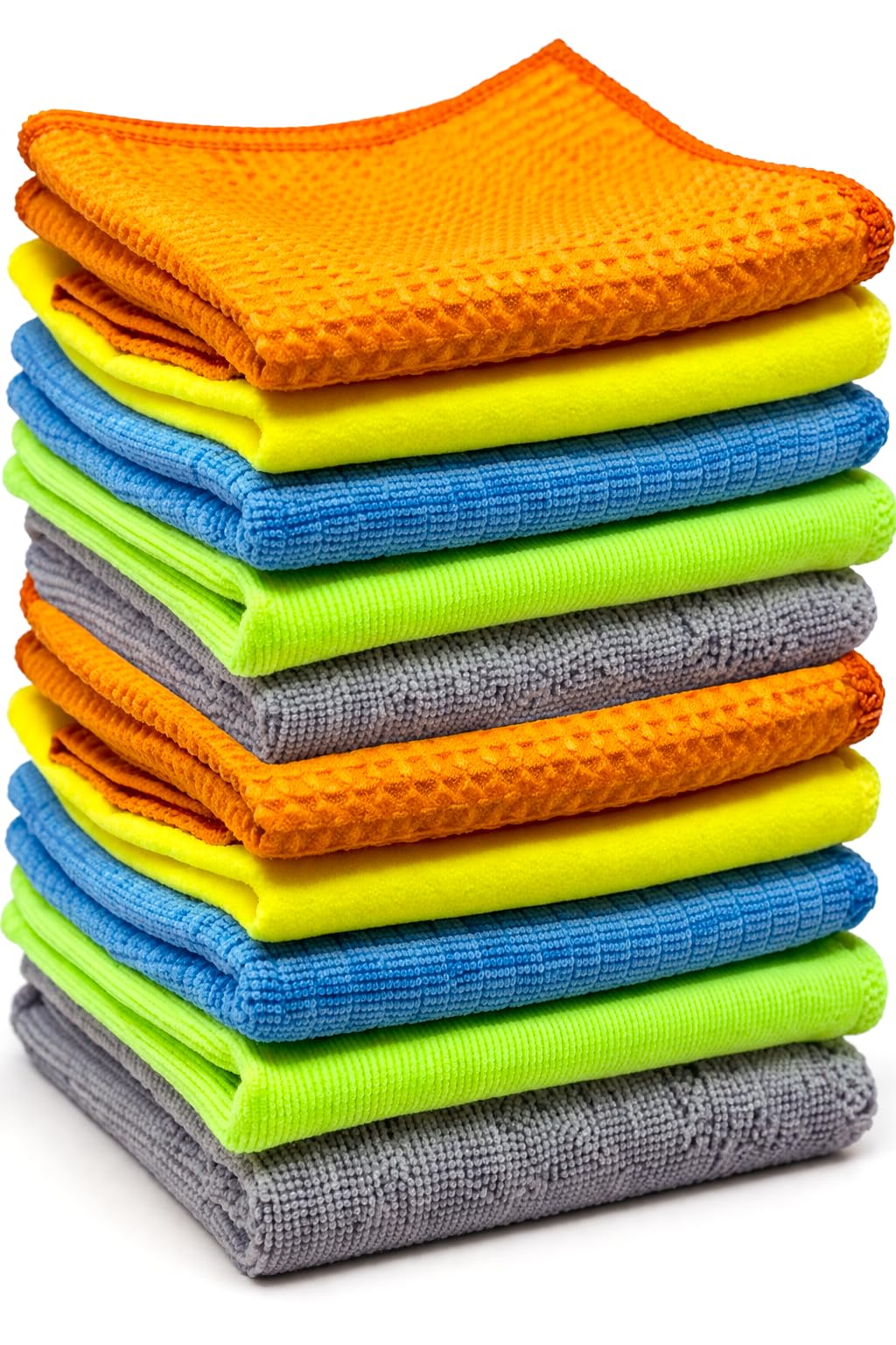 Towelogy Multicolour Microfiber Cloths Pack Of 5 Multipack – Window & Glass Cleaning Cloth, Lint Free, Reusable, Washable Microfibre Cleaning Cloths For Home, Kitchen & Bathroom 30X30cm (10)